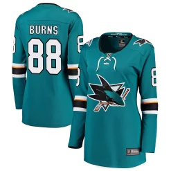 Women's Fanatics Branded Brent Burns Teal Home Breakaway Player Jersey -Fanatics Clothing Shop 3969258 ALT