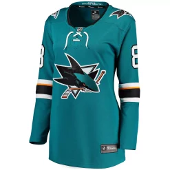Women's Fanatics Branded Brent Burns Teal Home Breakaway Player Jersey -Fanatics Clothing Shop 3969258 ALT2