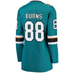 Women's Fanatics Branded Brent Burns Teal Home Breakaway Player Jersey -Fanatics Clothing Shop 3969258 ALT3