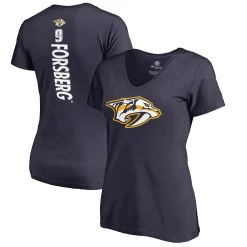 Women's Adult Filip Forsberg Navy Nashville Predators Plus Size Backer Name & Number T-Shirt