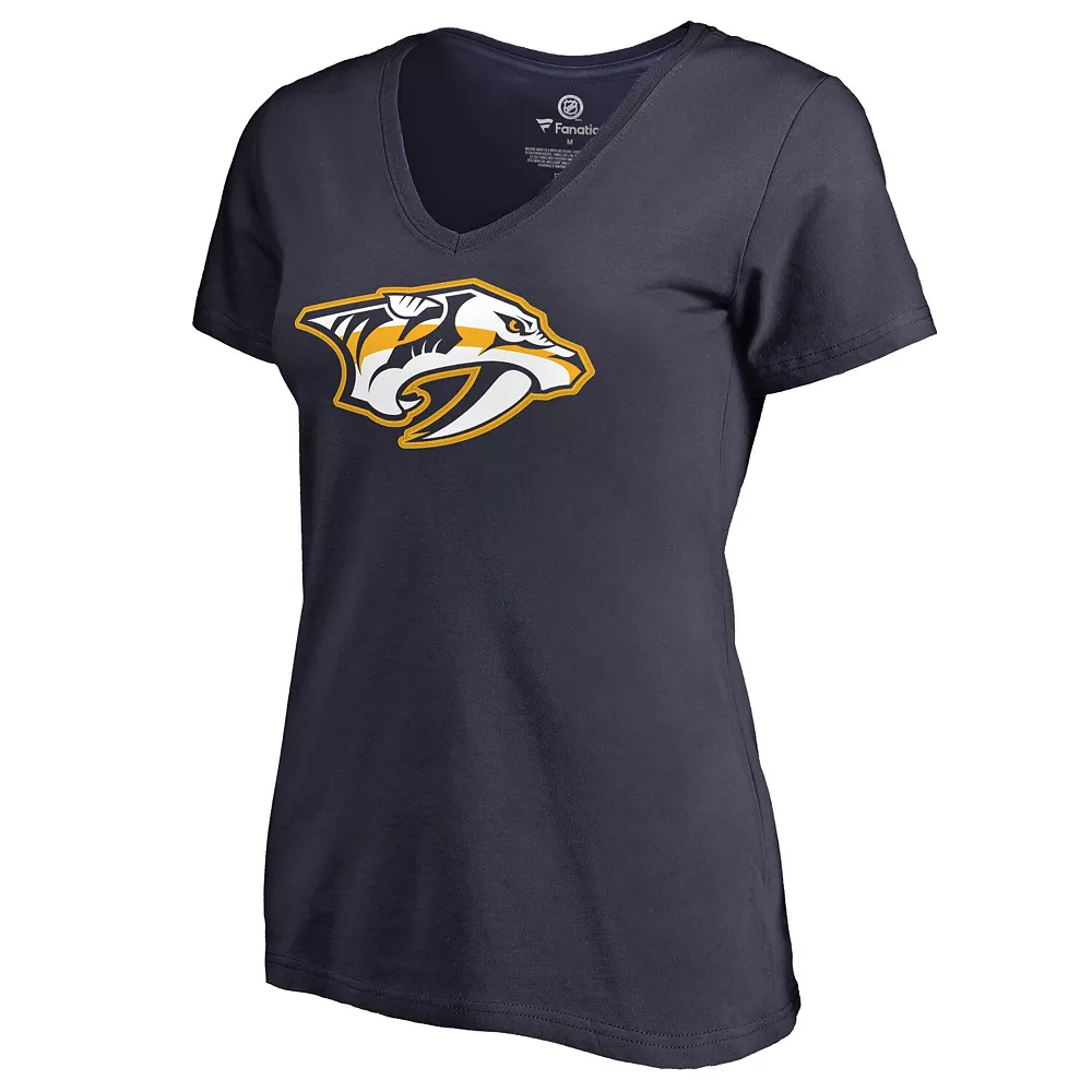 Women's Adult Filip Forsberg Navy Nashville Predators Plus Size Backer Name & Number T-Shirt 5 Women's Adult Filip Forsberg Navy Nashville Predators Plus Size Backer Name & Number T-Shirt - Image 3