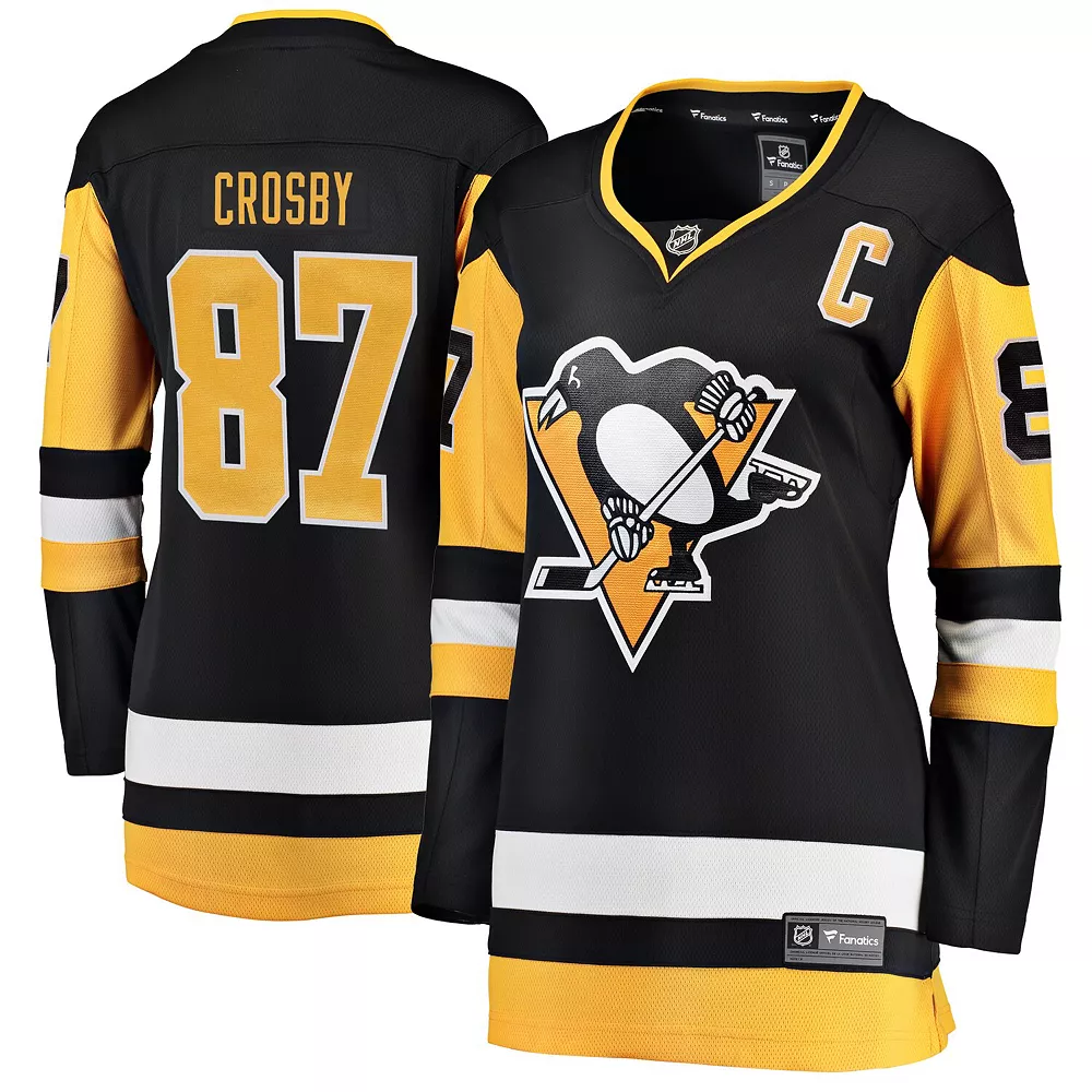 Women's Fanatics Branded Sidney Crosby Black Pittsburgh Penguins Home Breakaway Player Jersey 4 Women's Fanatics Branded Sidney Crosby Black Pittsburgh Penguins Home Breakaway Player Jersey - Image 2