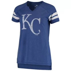 Women's Fanatics Branded Royal/White Kansas City Royals Tri-blend Wordmark Notch Neck T-Shirt 7 Women's Fanatics Branded Royal/White Kansas City Royals Tri-blend Wordmark Notch Neck T-Shirt -Fanatics Clothing Shop 4140168 ALT2
