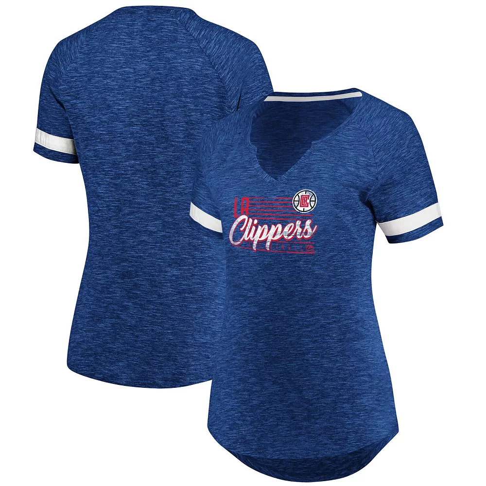 Women's Fanatics Branded Royal/White LA Clippers Showtime Winning With Pride Notch Neck T-Shirt 3 Women's Fanatics Branded Royal/White LA Clippers Showtime Winning With Pride Notch Neck T-Shirt