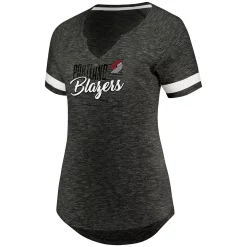 Women's Fanatics Branded Gray/White Portland Trail Blazers Showtime Winning With Pride Notch Neck T-Shirt -Fanatics Clothing Shop 4175600 ALT2