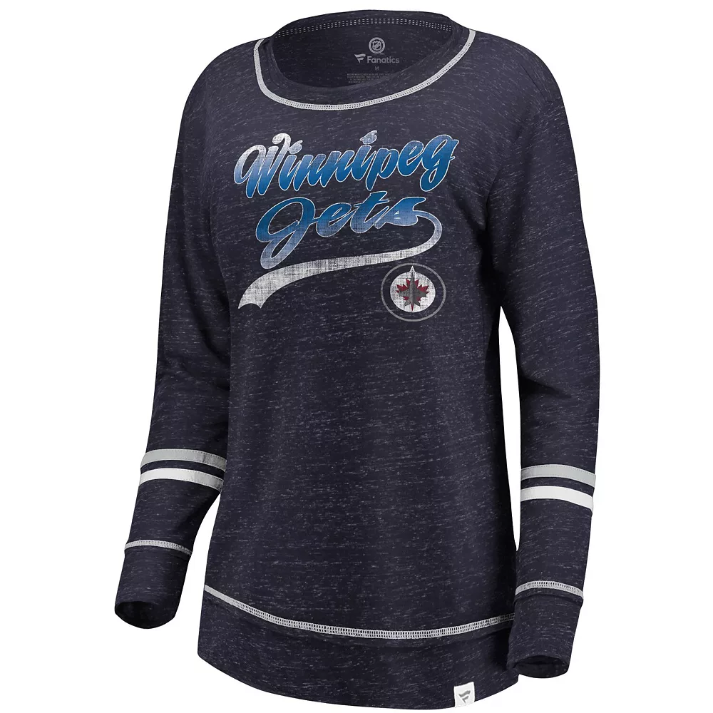 Women's Fanatics Branded Navy Winnipeg Jets Giant Dreams Speckle Long Sleeve T-Shirt 5 Women's Fanatics Branded Navy Winnipeg Jets Giant Dreams Speckle Long Sleeve T-Shirt - Image 3