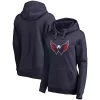 Women's Fanatics Branded Navy Washington Capitals Primary Team Logo Fleece V-Neck Pullover Hoodie -Fanatics Clothing Shop 4179104