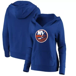 Women's Fanatics Branded Royal New York Islanders Primary Team Logo Fleece V-Neck Pullover Hoodie