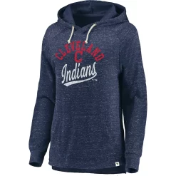 Women's Fanatics Branded Navy Cleveland Indians Faded Script Raglan Pullover Hoodie -Fanatics Clothing Shop 4280910 ALT2