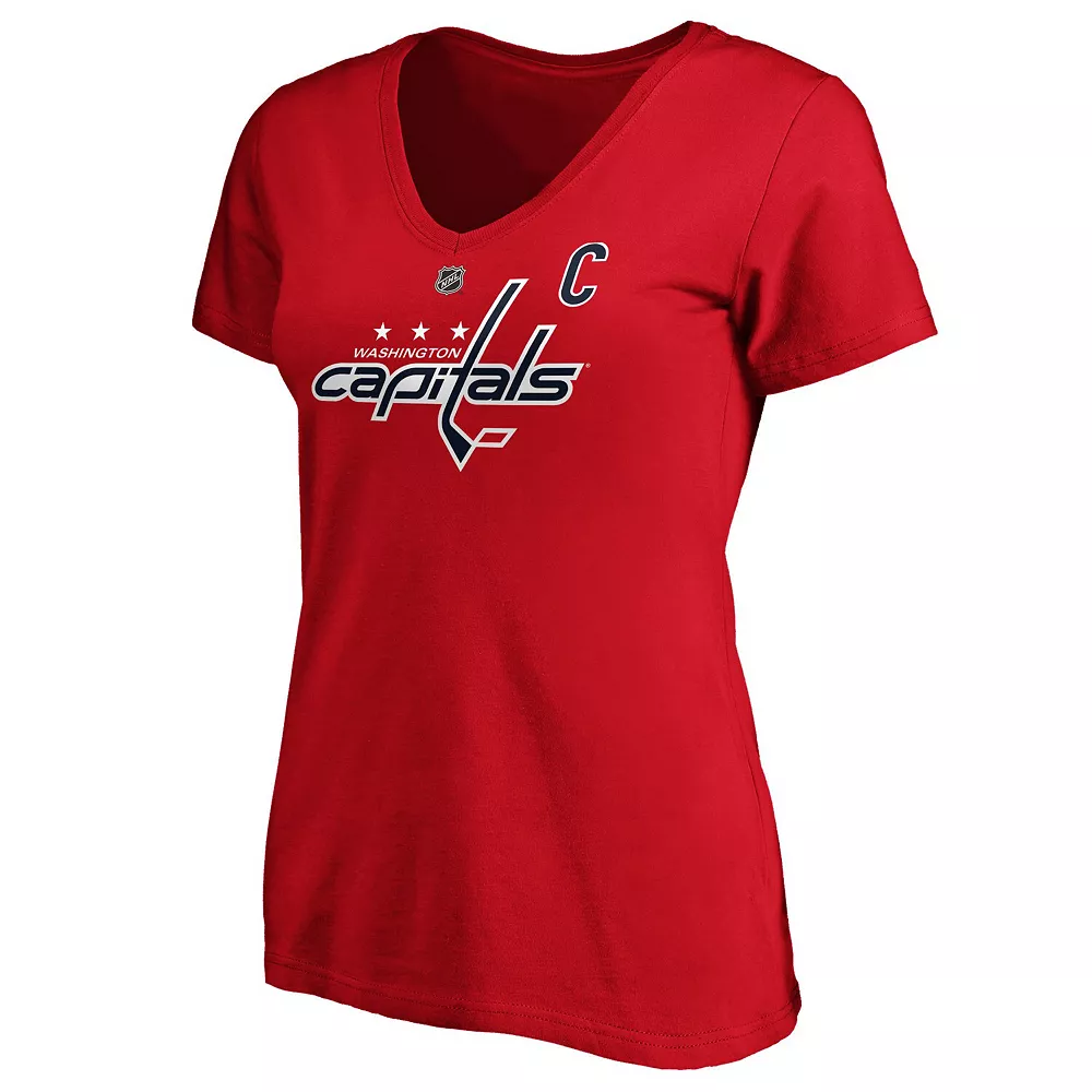 Women's Fanatics Branded Alexander Ovechkin Red Washington Capitals Authentic Stack Name and Number V-Neck T-Shirt 5 Women's Fanatics Branded Alexander Ovechkin Red Washington Capitals Authentic Stack Name and Number V-Neck T-Shirt - Image 3