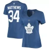 Women's Fanatics Branded Auston Matthews Blue Toronto Maple Leafs Team Authentic Stack Name & Number V-Neck T-Shirt -Fanatics Clothing Shop 4374059