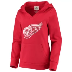 Women's Fanatics Branded Red Detroit Red Wings Primary Team Logo Fleece V-Neck Pullover Hoodie -Fanatics Clothing Shop 4375763 ALT2