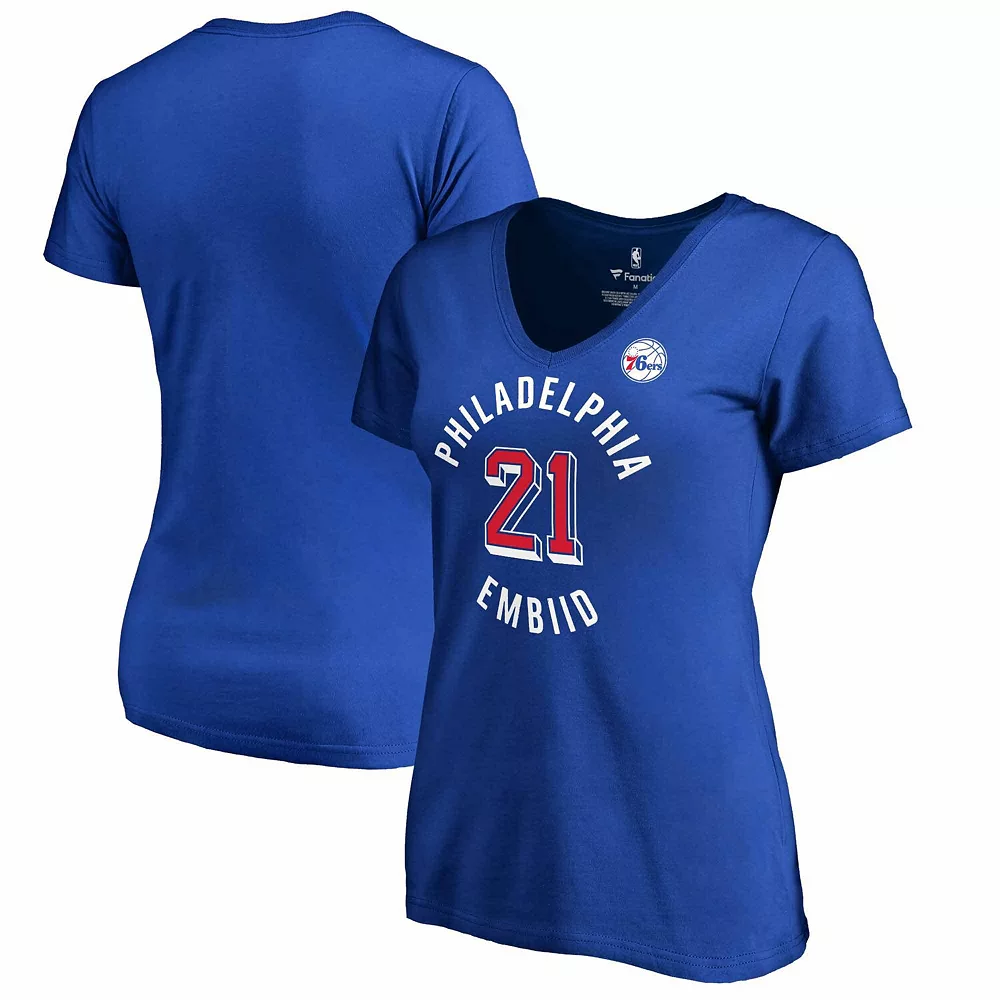 Women's Fanatics Branded Joel Embiid Royal Philadelphia 76ers Plus Size Notable T-Shirt 3 Women's Fanatics Branded Joel Embiid Royal Philadelphia 76ers Plus Size Notable T-Shirt