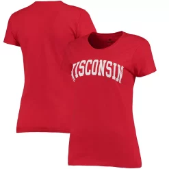Women's Fanatics Branded Red Wisconsin Badgers Basic Arch T-Shirt