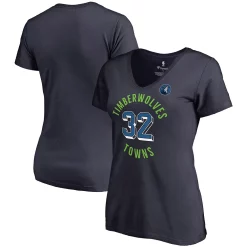 Women's Fanatics Branded Karl-Anthony Towns Navy Minnesota Timberwolves Notable Name & Number V-Neck T-Shirt -Fanatics Clothing Shop 4388972 ALT