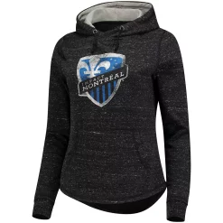 Women's Fanatics Branded Black Montreal Impact Distressed Team Speckled Fleece Pullover Hoodie -Fanatics Clothing Shop 4416402 ALT2