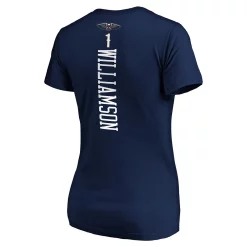 Women's Fanatics Branded Zion Williamson Navy New Orleans Pelicans 2019 NBA Draft Playmaker Name & Number V-Neck T-Shirt -Fanatics Clothing Shop 4443848 ALT3