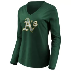 Women's Fanatics Branded Green Oakland Athletics Core Team Long Sleeve V-Neck T-Shirt 7 Women's Fanatics Branded Green Oakland Athletics Core Team Long Sleeve V-Neck T-Shirt -Fanatics Clothing Shop 4444939 ALT2