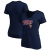 Women's Fanatics Branded Navy Minnesota Twins Team Logo Lockup V-Neck T-Shirt -Fanatics Clothing Shop 4446038