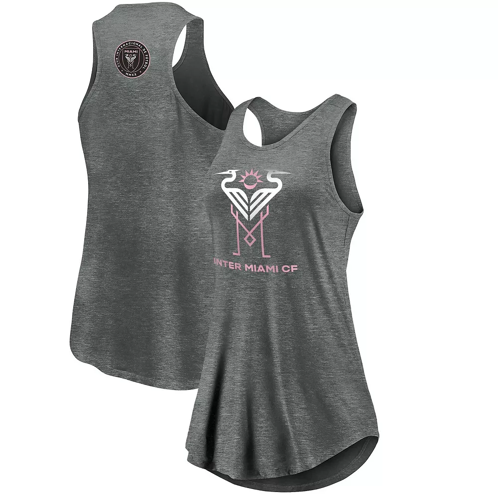 Women's Fanatics Branded Heathered Gray Inter Miami CF Create Your Reality Swing Tank Top 3 Women's Fanatics Branded Heathered Gray Inter Miami CF Create Your Reality Swing Tank Top