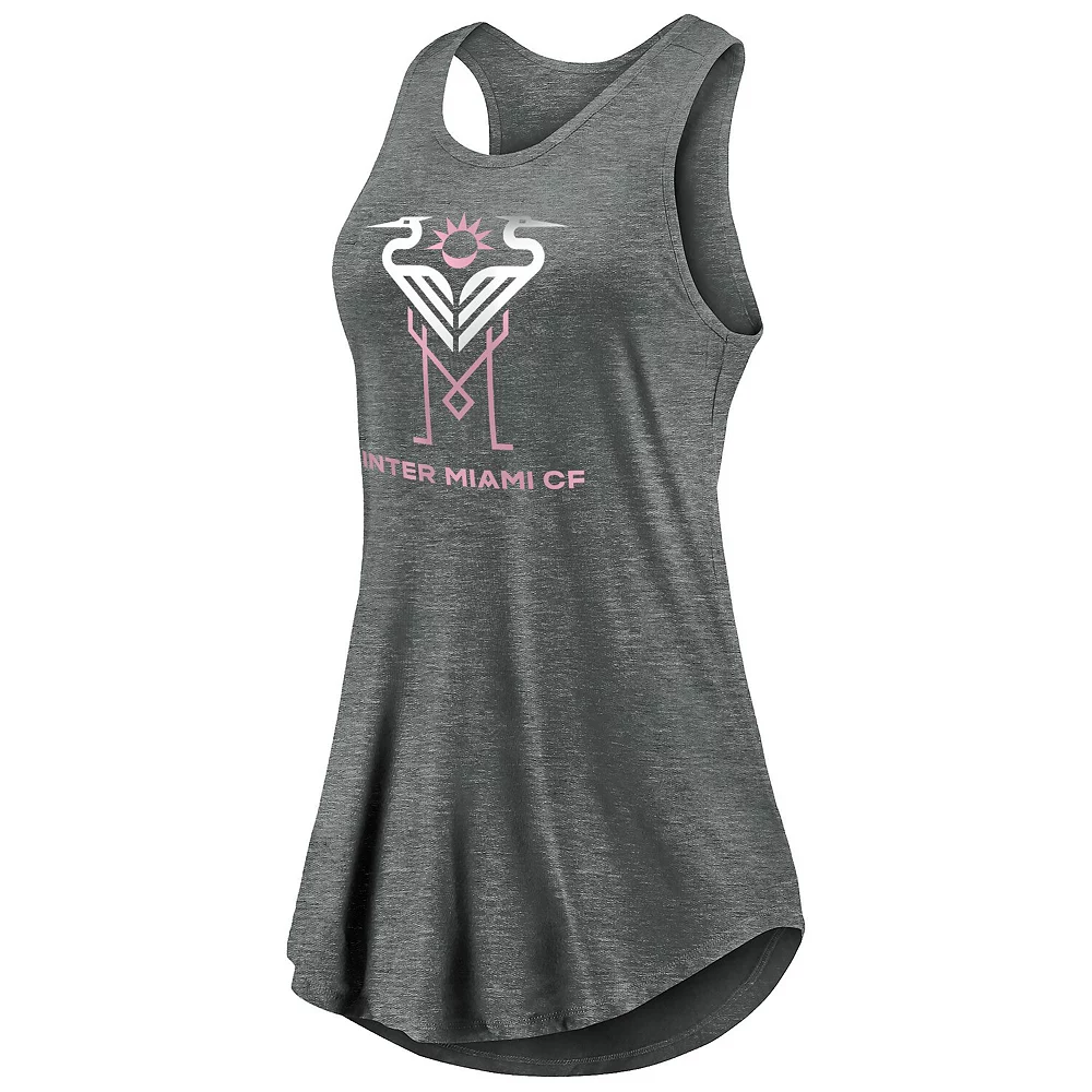 Women's Fanatics Branded Heathered Gray Inter Miami CF Create Your Reality Swing Tank Top 5 Women's Fanatics Branded Heathered Gray Inter Miami CF Create Your Reality Swing Tank Top - Image 3