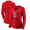 Women's Fanatics Branded Red St. Louis Cardinals Core Team Long Sleeve V-Neck T-Shirt