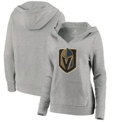 Women's Fanatics Branded Gray Vegas Golden Knights Primary Logo V-Neck Pullover Hoodie 6 Women's Fanatics Branded Gray Vegas Golden Knights Primary Logo V-Neck Pullover Hoodie -Fanatics Clothing Shop 4447157 ALT