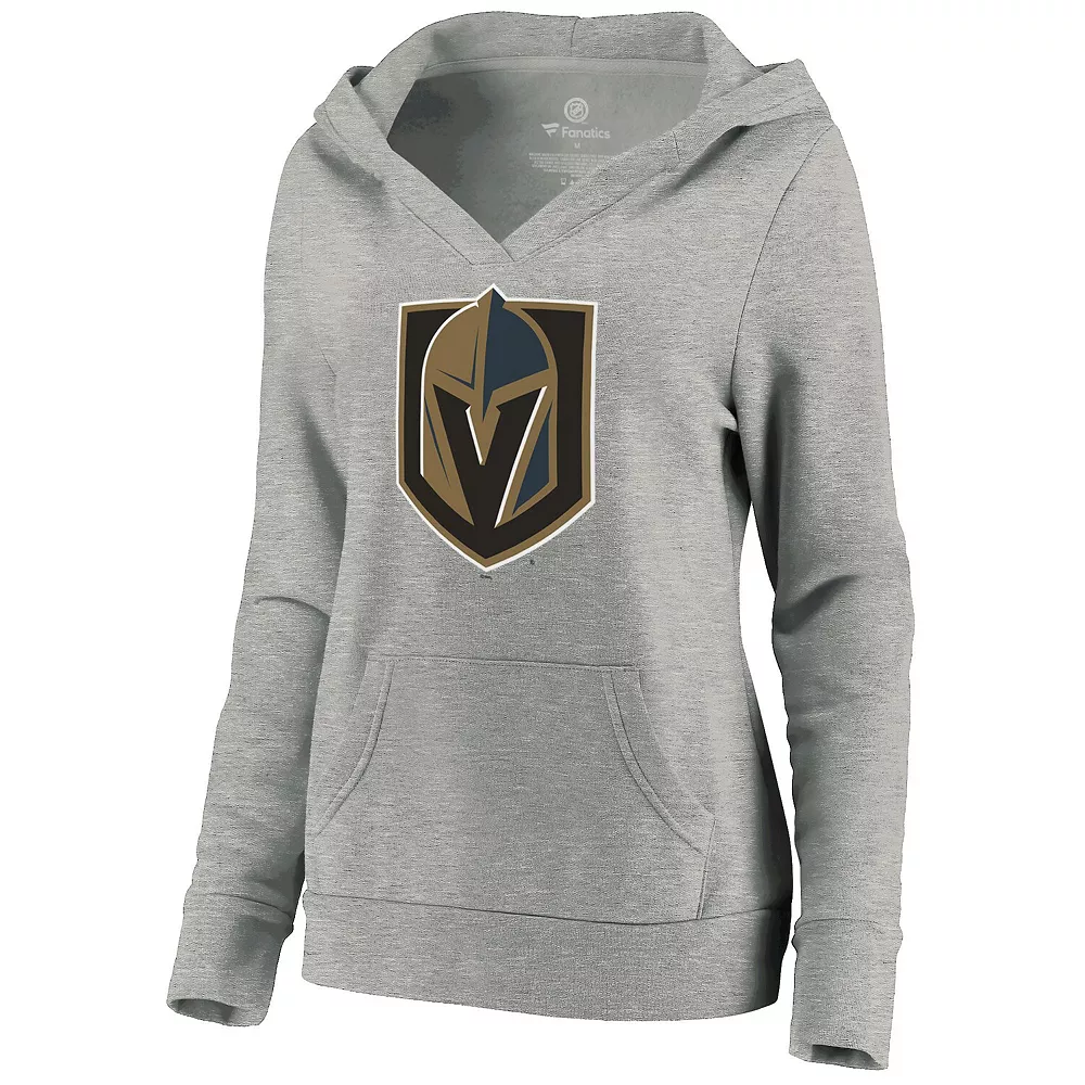 Women's Fanatics Branded Gray Vegas Golden Knights Primary Logo V-Neck Pullover Hoodie 5 Women's Fanatics Branded Gray Vegas Golden Knights Primary Logo V-Neck Pullover Hoodie - Image 3