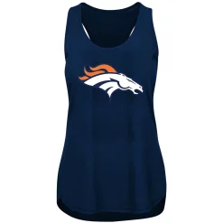 Women's Navy Denver Broncos Plus Size Racerback Tank Top