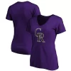 Women's Fanatics Branded Purple Colorado Rockies Core Official Logo V-Neck T-Shirt 1 Women's Fanatics Branded Purple Colorado Rockies Core Official Logo V-Neck T-Shirt -Fanatics Clothing Shop 4447891
