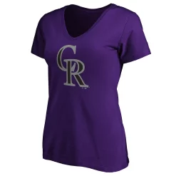 Women's Fanatics Branded Purple Colorado Rockies Core Official Logo V-Neck T-Shirt 7 Women's Fanatics Branded Purple Colorado Rockies Core Official Logo V-Neck T-Shirt -Fanatics Clothing Shop 4447891 ALT2