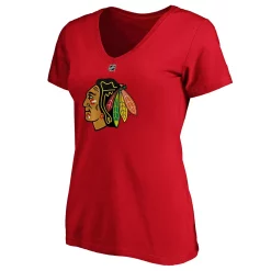 Women's Fanatics Branded Patrick Kane Red Chicago Blackhawks Authentic Stack Name & Number V-Neck T-Shirt -Fanatics Clothing Shop 4449305 ALT2