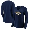 Women's Fanatics Branded Navy Nashville Predators Primary Logo Long Sleeve V-Neck T-Shirt -Fanatics Clothing Shop 4450417