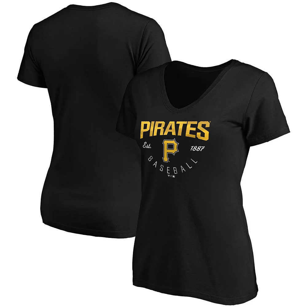 Women's Fanatics Branded Black Pittsburgh Pirates Live For It V-Neck T-Shirt 3 Women's Fanatics Branded Black Pittsburgh Pirates Live For It V-Neck T-Shirt