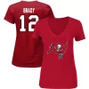 Women's Tom Brady Red Tampa Bay Buccaneers Plus Size Fair Catch Name & Number V-Neck T-Shirt -Fanatics Clothing Shop 4532854
