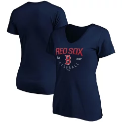 Women's Fanatics Branded Navy Boston Red Sox Live For It V-Neck T-Shirt