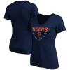 Women's Fanatics Branded Navy Detroit Tigers Live For It V-Neck T-Shirt