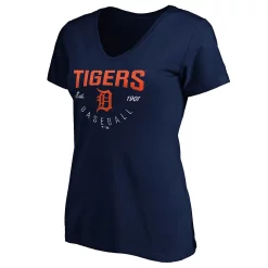 Women's Fanatics Branded Navy Detroit Tigers Live For It V-Neck T-Shirt -Fanatics Clothing Shop 4559717 ALT2