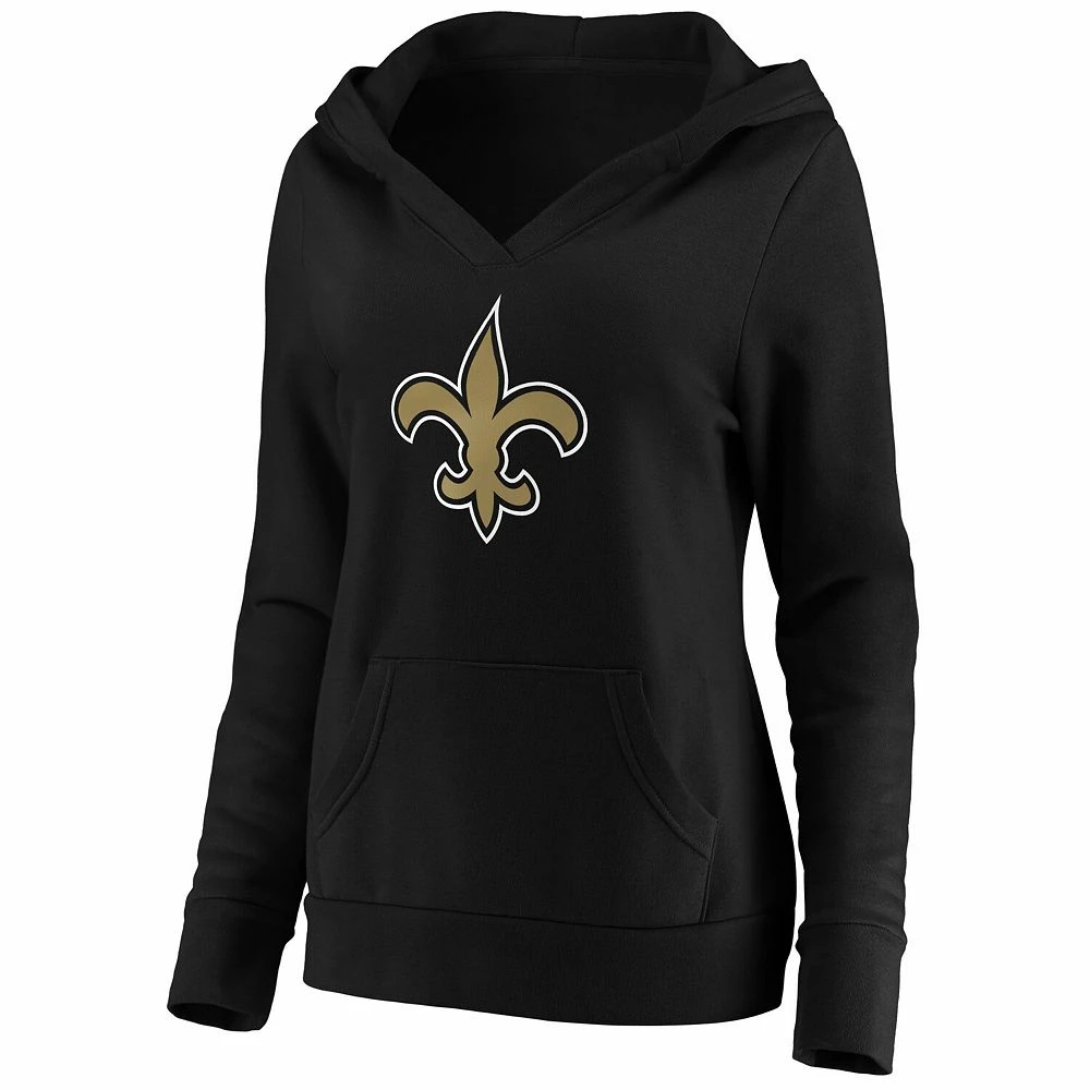 Women's Fanatics Branded Black New Orleans Saints Primary Team Logo V-Neck Pullover Hoodie 5 Women's Fanatics Branded Black New Orleans Saints Primary Team Logo V-Neck Pullover Hoodie - Image 3