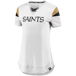 Women's Fanatics Branded Drew Brees White New Orleans Saints Athena Name & Number Fashion Top -Fanatics Clothing Shop 4613211 ALT2