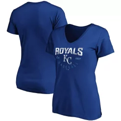 Women's Fanatics Branded Royal Kansas City Royals Live For It V-Neck T-Shirt
