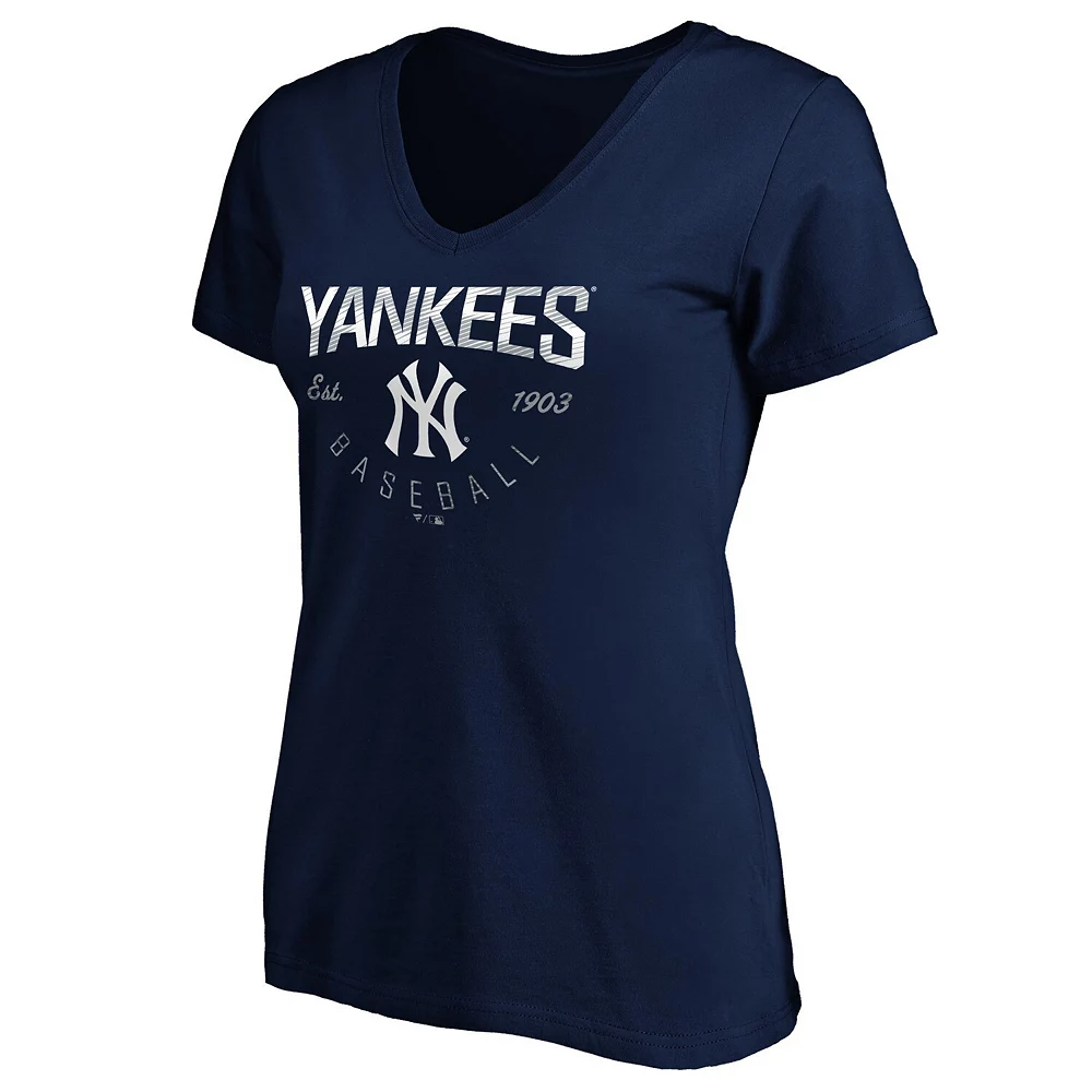 Women's Fanatics Branded Navy New York Yankees Plus Size Live For It Crossover V-Neck T-Shirt 5 Women's Fanatics Branded Navy New York Yankees Plus Size Live For It Crossover V-Neck T-Shirt - Image 3