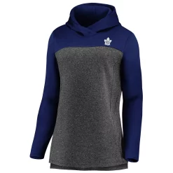 Women's Fanatics Branded Heathered Charcoal/Blue Toronto Maple Leafs Chiller Fleece Pullover Hoodie -Fanatics Clothing Shop 4643196 ALT2