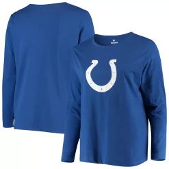 Women's Fanatics Branded Royal Indianapolis Colts Plus Size Primary Logo Long Sleeve T-Shirt