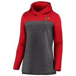 Women's Fanatics Branded Heathered Charcoal/Red Chicago Blackhawks Chiller Fleece Pullover Hoodie -Fanatics Clothing Shop 4644740 ALT2