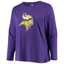 Women's Fanatics Branded Purple Minnesota Vikings Plus Size Primary Logo Long Sleeve T-Shirt -Fanatics Clothing Shop 4644886 ALT2