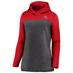 Women's Fanatics Branded Heathered Charcoal/Red New Jersey Devils Chiller Fleece Pullover Hoodie -Fanatics Clothing Shop 4650832 ALT2