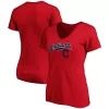 Women's Fanatics Branded Red Cleveland Indians Team Logo Lockup V-Neck T-Shirt -Fanatics Clothing Shop 4651373