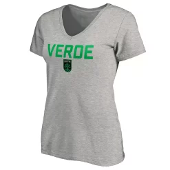 Women's Fanatics Branded Heather Gray Austin FC Verde V-Neck T-Shirt -Fanatics Clothing Shop 4651620 ALT2