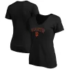 Women's Fanatics Branded Black San Francisco Giants Team Logo Lockup V-Neck T-Shirt -Fanatics Clothing Shop 4661274